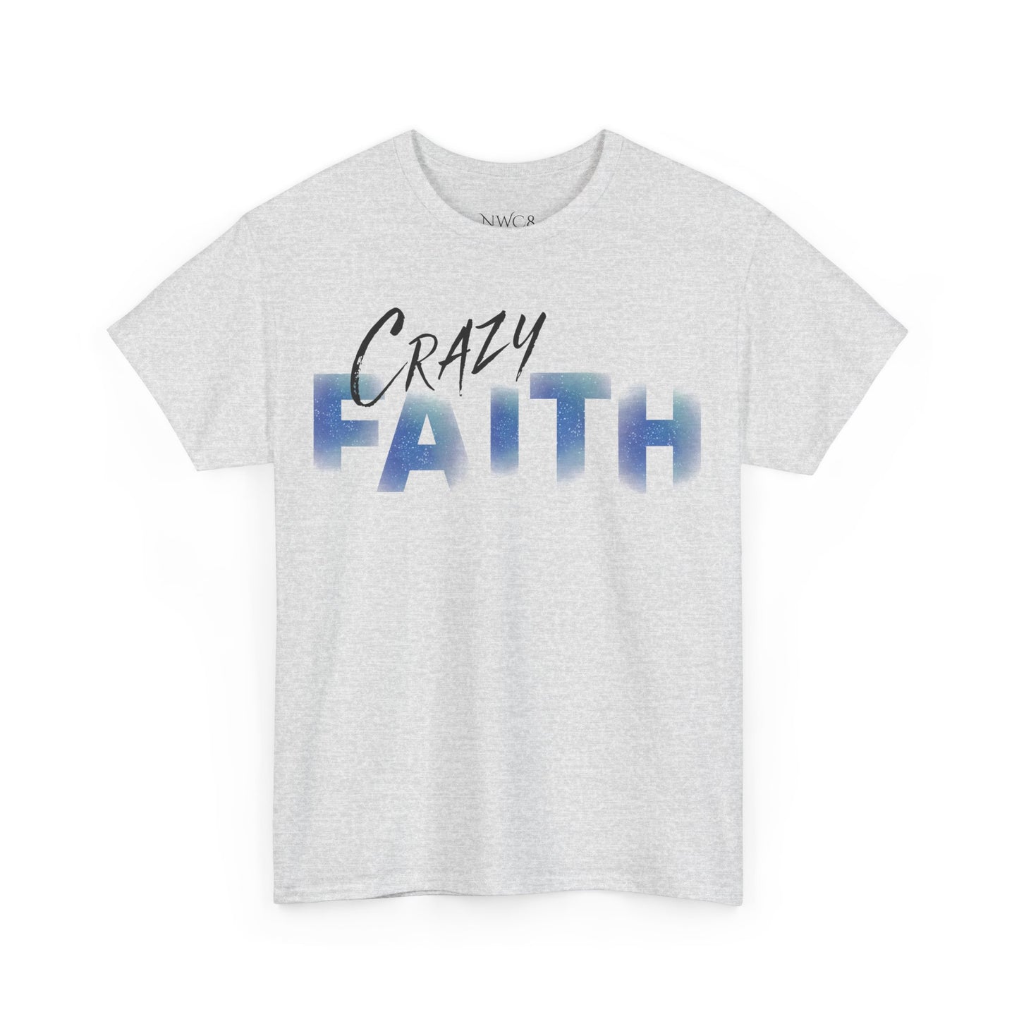 Christian crazy faith galaxy print Unisex Heavy Cotton short sleeved Jesus Tee, cool artistic faithful Christian t-shirt, aesthetic religious