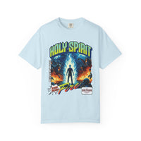 Holy Spirit fire short sleeve Christian t-shirt, cool faith tee, vintage comic book style shirt, bible scripture quote, word of God tee