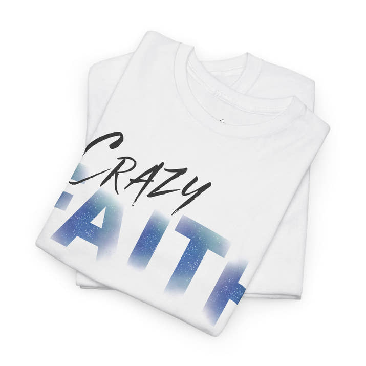 Christian crazy faith galaxy print Unisex Heavy Cotton short sleeved Jesus Tee, cool artistic faithful Christian t-shirt, aesthetic religious