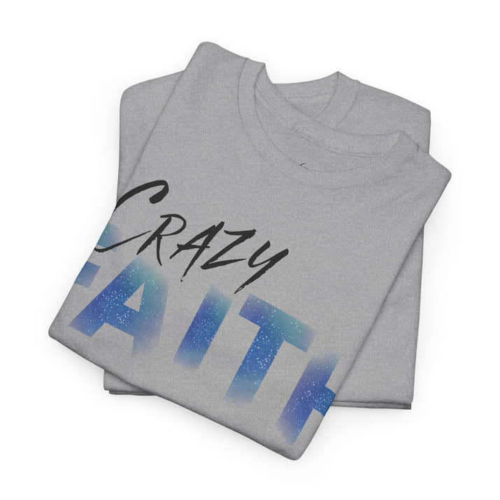 Christian crazy faith galaxy print Unisex Heavy Cotton short sleeved Jesus Tee, cool artistic faithful Christian t-shirt, aesthetic religious