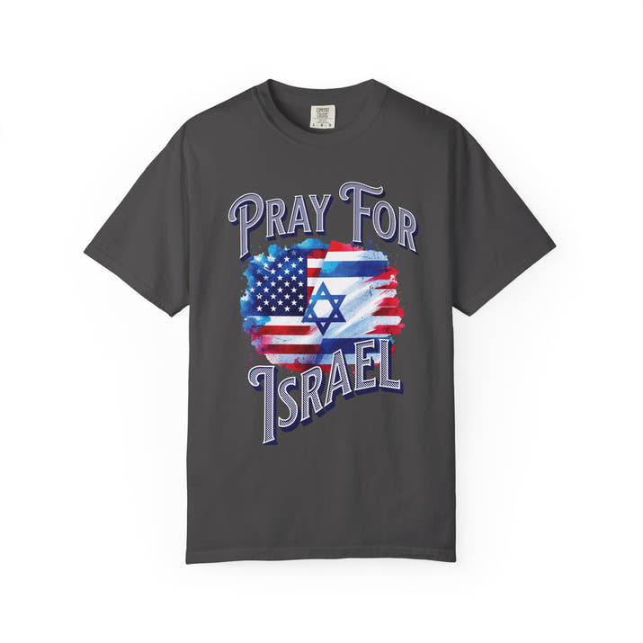 Pray for Israel short sleeve political Christian t-shirt | support Israel prayer tee, United States Israel flag shirt, bible scripture tee