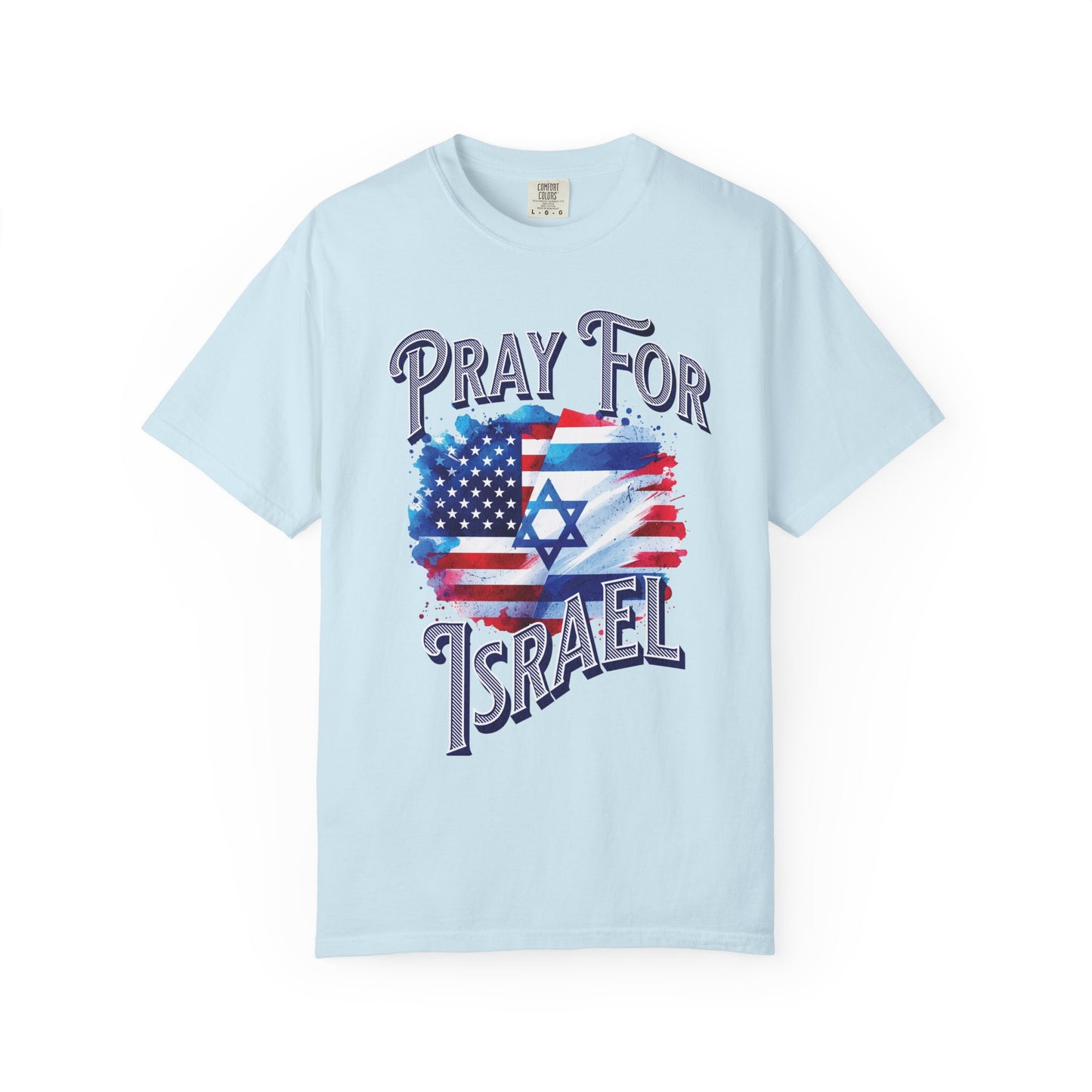 Pray for Israel short sleeve political Christian t-shirt | support Israel prayer tee, United States Israel flag shirt, bible scripture tee