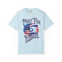 Pray for Israel short sleeve political Christian t-shirt | support Israel prayer tee, United States Israel flag shirt, bible scripture tee