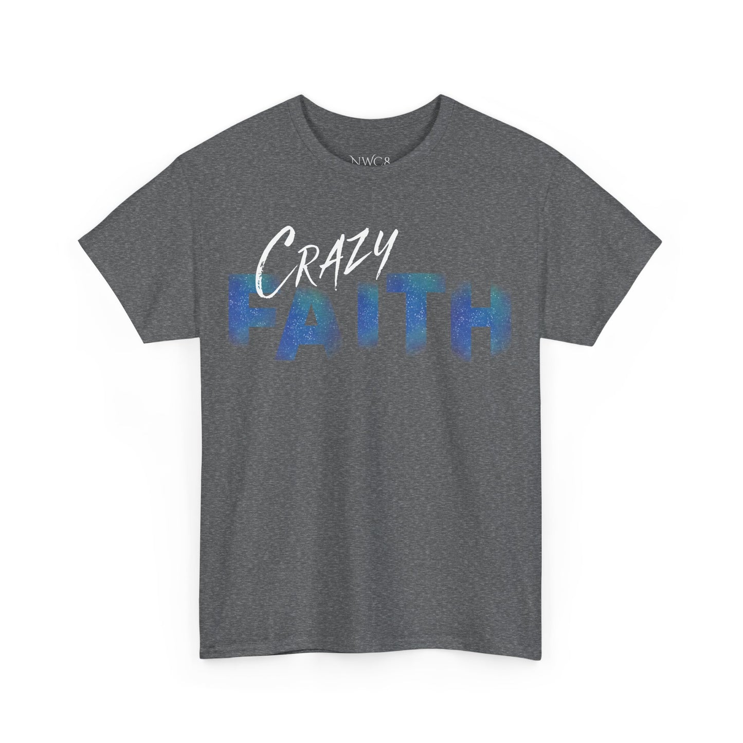 Christian crazy faith galaxy print Unisex Heavy Cotton short sleeved Jesus Tee, cool artistic faithful Christian t-shirt, aesthetic religious