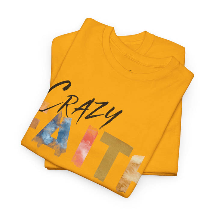 christian crazy faith colorful watercolor paint print Cotton short sleeved Jesus Tee, cool artistic t-shirt, aesthetic watercolor religious