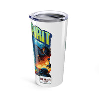 Holy Spirit fire Christian Tumbler 20oz, cool faith cup, vintage comic book style insulated cup, bible scripture quote, word of God