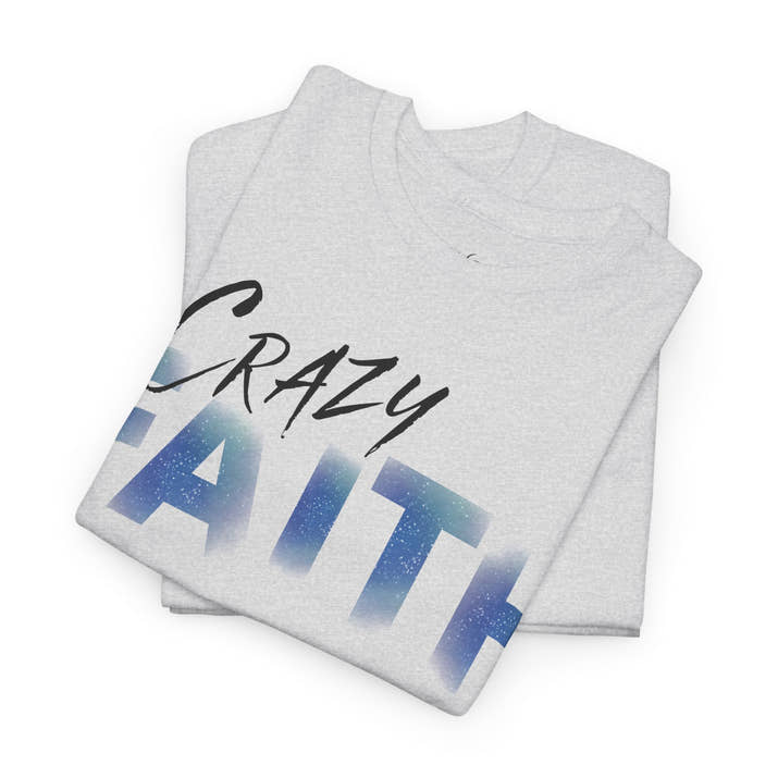 Christian crazy faith galaxy print Unisex Heavy Cotton short sleeved Jesus Tee, cool artistic faithful Christian t-shirt, aesthetic religious