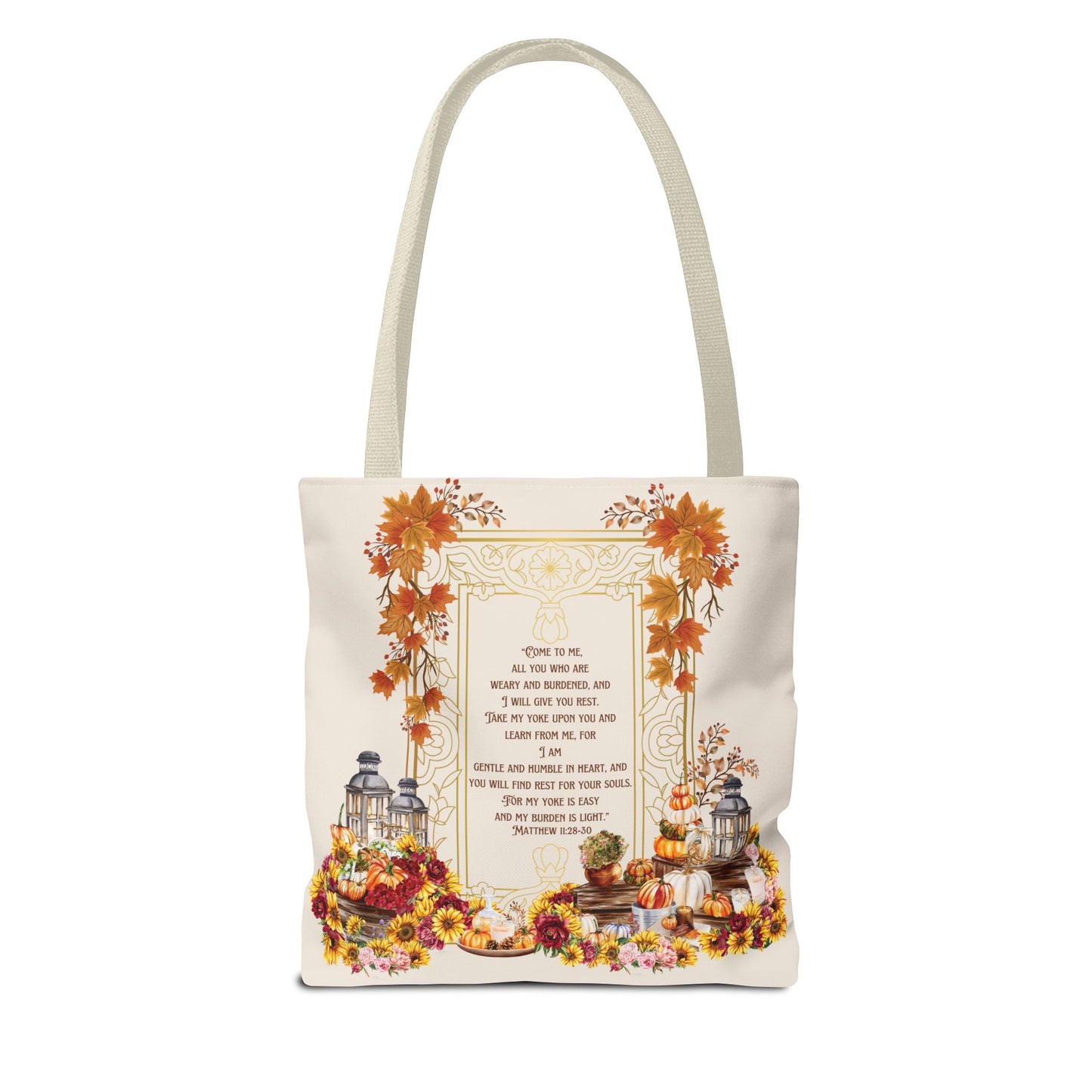 Autumn-Inspired Tote Bag - Perfect for Fall Events, Shopping, Gifts, and Everyday Use - Features Poetic Design