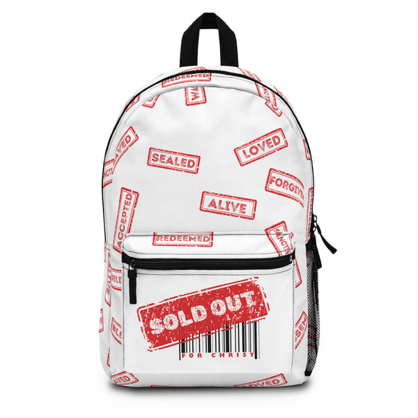 Sold out for Jesus Christ bag, christian bookbag, saved forgiven Godly Backpack