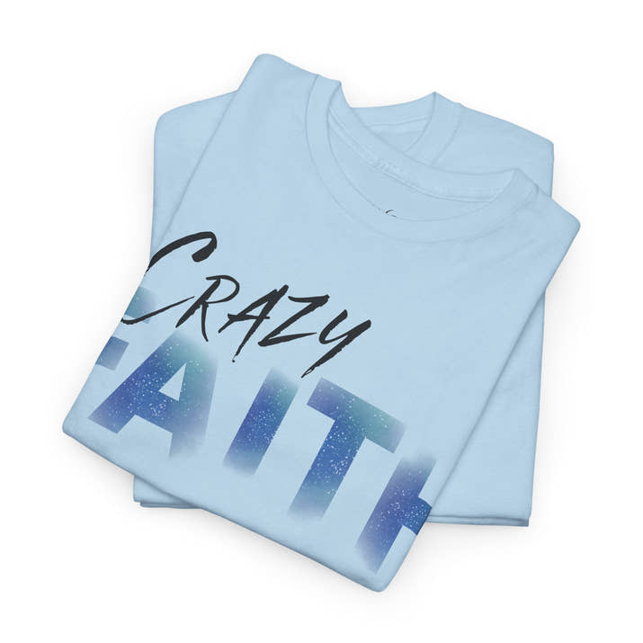 Christian crazy faith galaxy print Unisex Heavy Cotton short sleeved Jesus Tee, cool artistic faithful Christian t-shirt, aesthetic religious