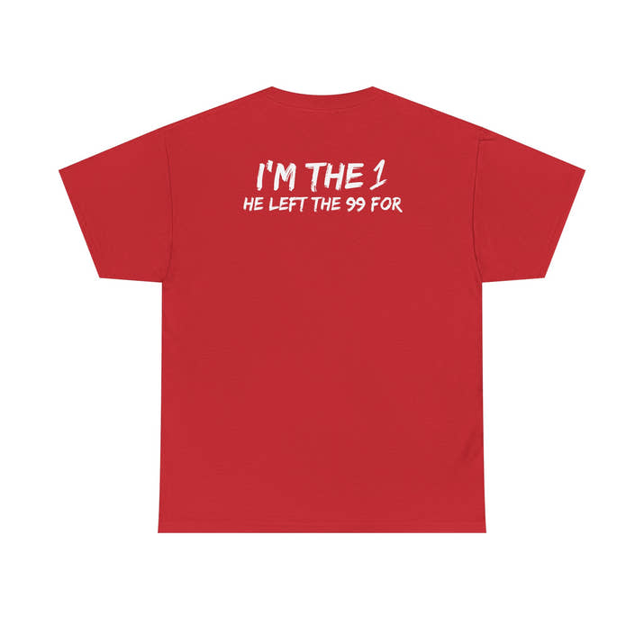 I'm the 1 he left the 99 for christian Jesus Short Sleeve Tee, minimalist Godly chistian cross t-shirt