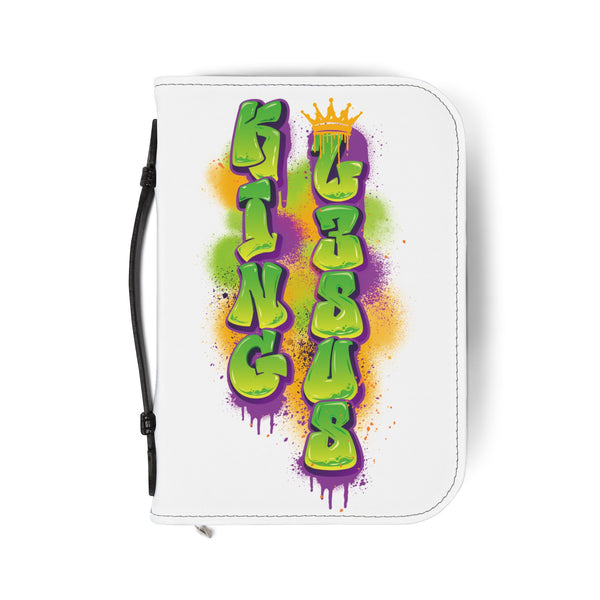 King Jesus citizen of Heaven on earth recruiting graffiti branded Bible Cover for Faith Enthusiasts | Colorful Spiritual Organizer, Gift for Church, Prayer Journal, Bible Case, Devotional Accessory