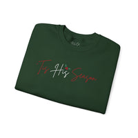 King Jesus Holiday Crewneck Sweatshirt — 'Tis His Season Script with Holly