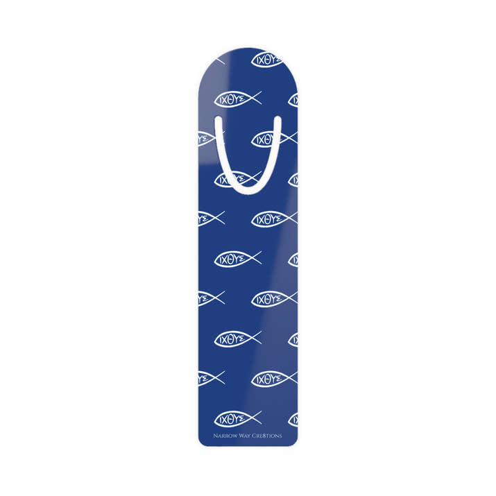 Ichthy christian fish symbol pattern Bookmark, Jesus fisher of men symbol page marker