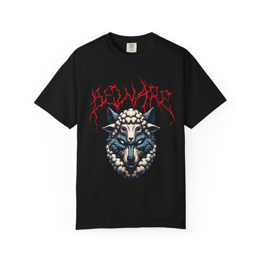 Beware of wolves short sleeve unique Christian t-shirt, cool faith tee, mens rocker spiritual shirt, bible scripture word of God tee