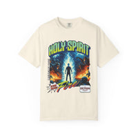 Holy Spirit fire short sleeve Christian t-shirt, cool faith tee, vintage comic book style shirt, bible scripture quote, word of God tee