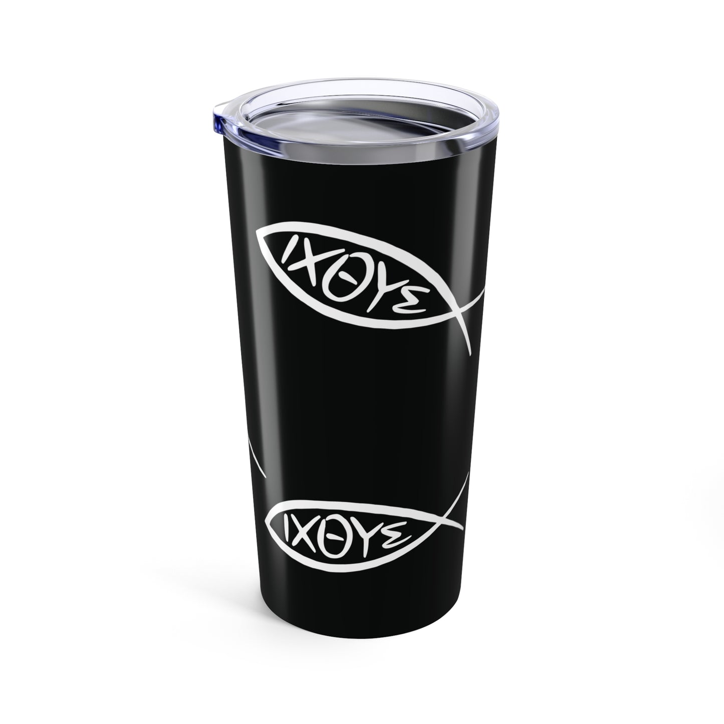 Jesus Ichthys fish pattern insulated Tumbler 20oz, Jesus Christ son of God Savior coffee cup