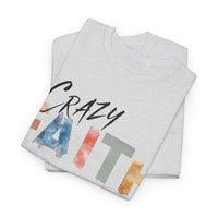 christian crazy faith colorful watercolor paint print Cotton short sleeved Jesus Tee, cool artistic t-shirt, aesthetic watercolor religious