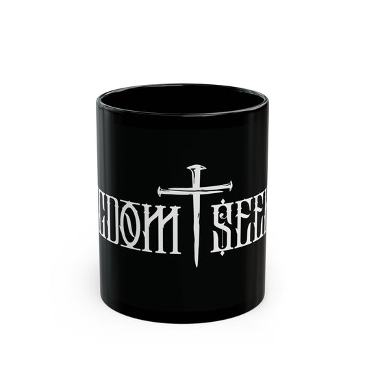 Kingdom Seeker cross and nails Christian coffee mug, kingdom of God heaven bible scripture seek first cup Black Mug (11oz, 15oz)