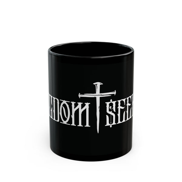 Kingdom Seeker cross and nails Christian coffee mug, kingdom of God heaven bible scripture seek first cup Black Mug (11oz, 15oz)