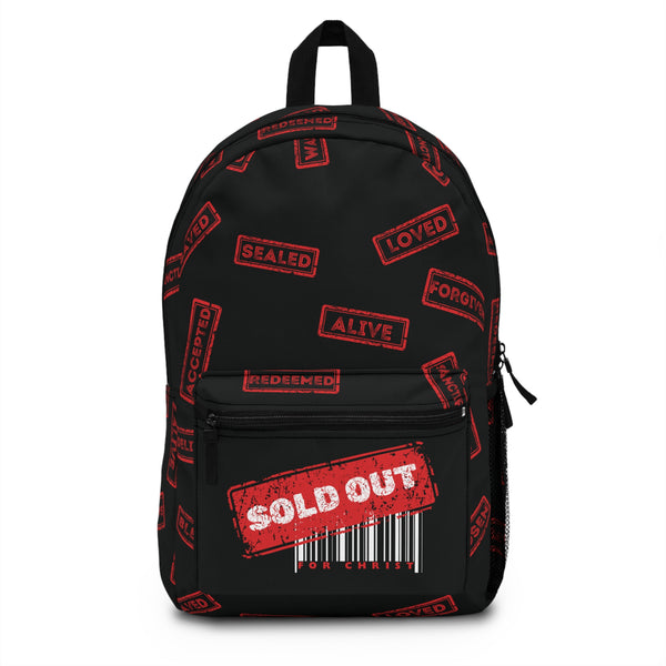 Sold out for Jesus Christ bag, christian bookbag, saved forgiven Godly Backpack