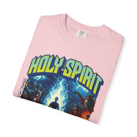 Holy Spirit fire short sleeve Christian t-shirt, cool faith tee, vintage comic book style shirt, bible scripture quote, word of God tee