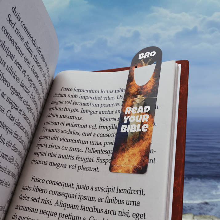 Bro read your bible Bookmark, cool firey sword of the spirit funny christian bookmark