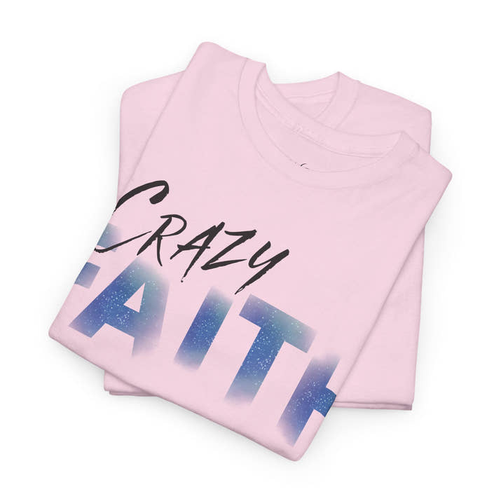 Christian crazy faith galaxy print Unisex Heavy Cotton short sleeved Jesus Tee, cool artistic faithful Christian t-shirt, aesthetic religious