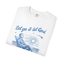 Let go & let God short sleeve beach Tee, Christian t-shirt, faith tee, vintage style shirt, bible scripture quote, Godly religious Jesus tee