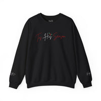 King Jesus Holiday Crewneck Sweatshirt — 'Tis His Season Script with Holly