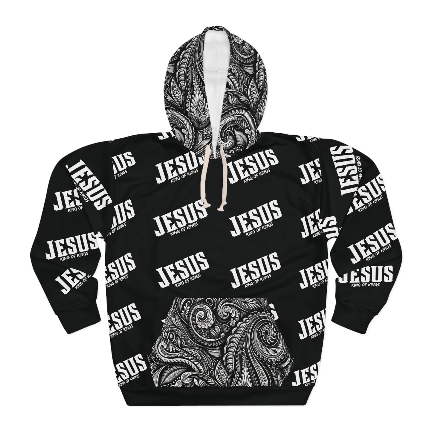 Jesus King of Kings paisley Pullover Hoodie. Godly stylish streetwear hoodie jacket faith