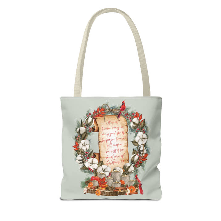 Winter Harvest - Galatians 6:9 Tote Bag
