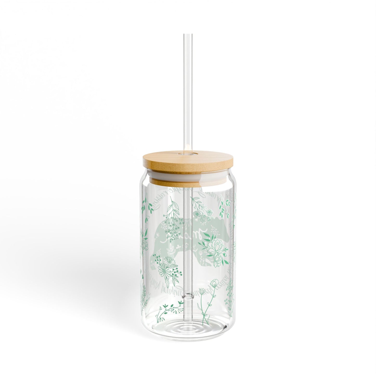 Mama bear glass tumbler Mother's day gift, Christian drinking glass, wife tumbler glass cup, faith tumbler, flowery pretty tumbler for her