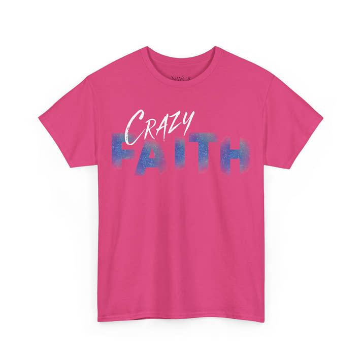 Christian crazy faith galaxy print Unisex Heavy Cotton short sleeved Jesus Tee, cool artistic faithful Christian t-shirt, aesthetic religious