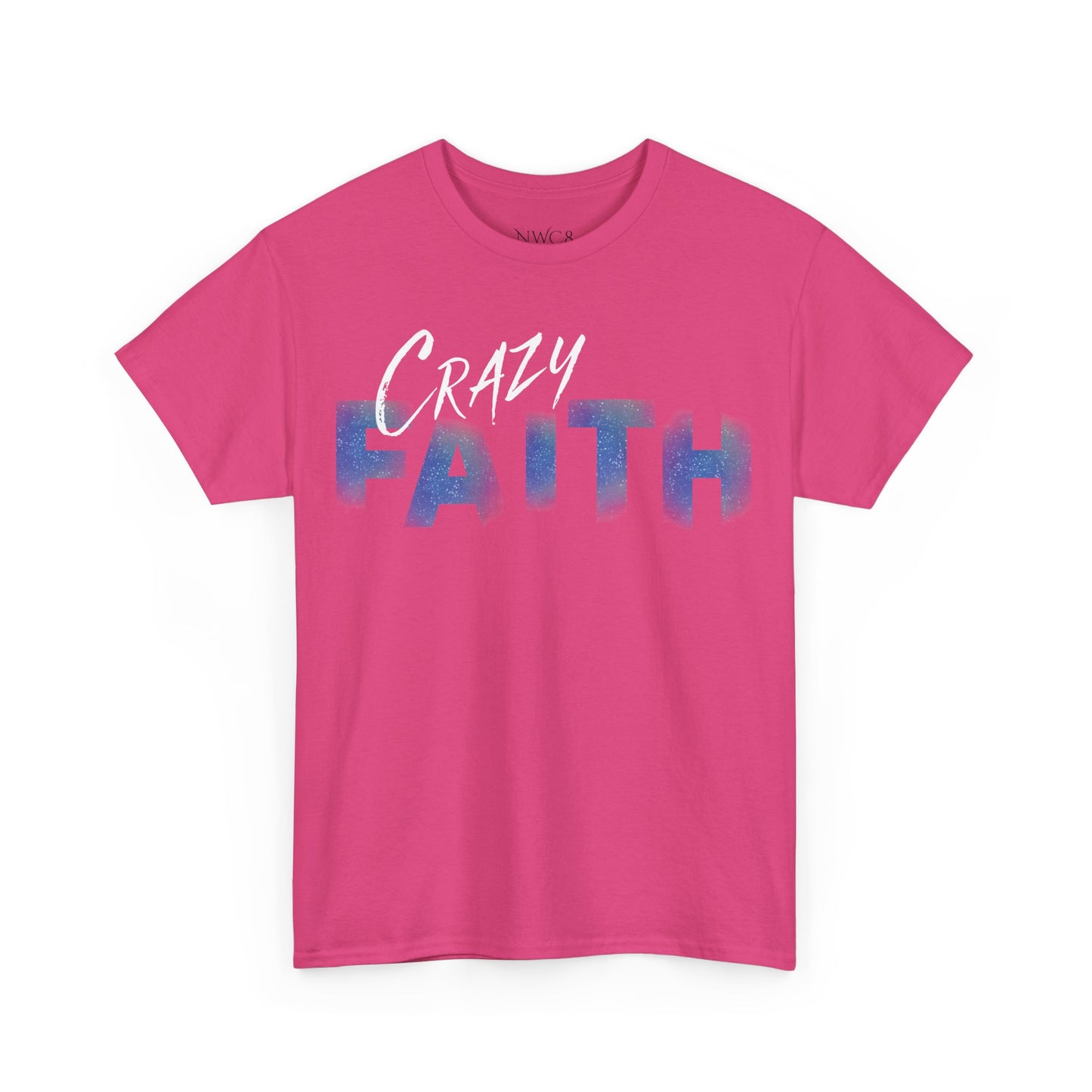 Christian crazy faith galaxy print Unisex Heavy Cotton short sleeved Jesus Tee, cool artistic faithful Christian t-shirt, aesthetic religious