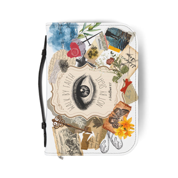 Walk by faith not by sight symbolic Bible Cover for Faith Enthusiasts | Colorful Spiritual Organizer, Gift for Church, Prayer Journal, Bible Case, Devotional Accessory