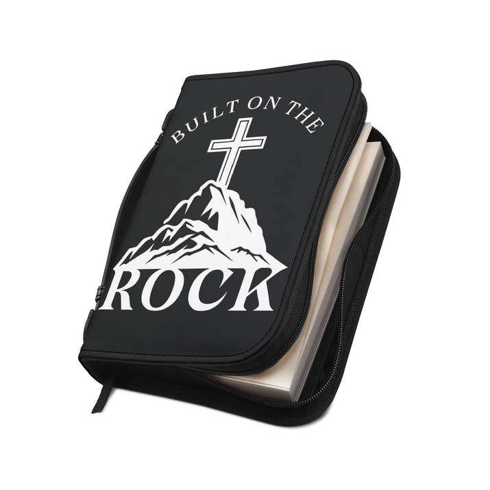 Built on the Rock leather branded Bible Cover
