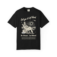 Let go & let God short sleeve beach Tee, Christian t-shirt, faith tee, vintage style shirt, bible scripture quote, Godly religious Jesus tee