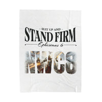 Suit Up and Stand Firm - Warriors in Christ Plush Blanket - Ephesians 6