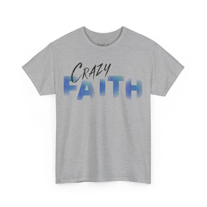 Christian crazy faith galaxy print Unisex Heavy Cotton short sleeved Jesus Tee, cool artistic faithful Christian t-shirt, aesthetic religious