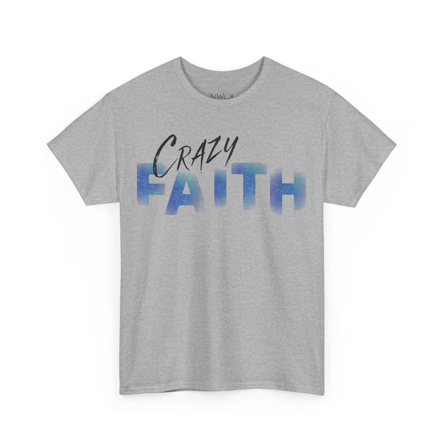 Christian crazy faith galaxy print Unisex Heavy Cotton short sleeved Jesus Tee, cool artistic faithful Christian t-shirt, aesthetic religious