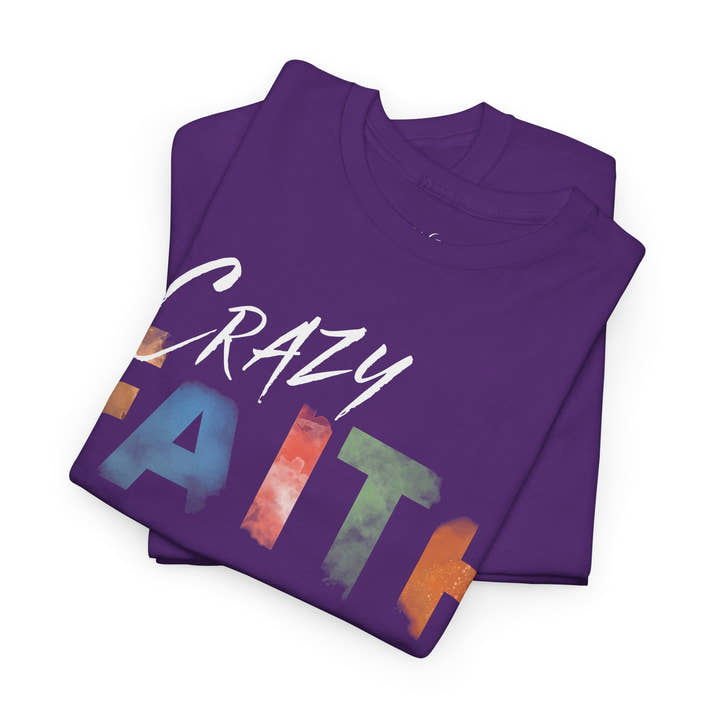 christian crazy faith colorful watercolor paint print Cotton short sleeved Jesus Tee, cool artistic t-shirt, aesthetic watercolor religious