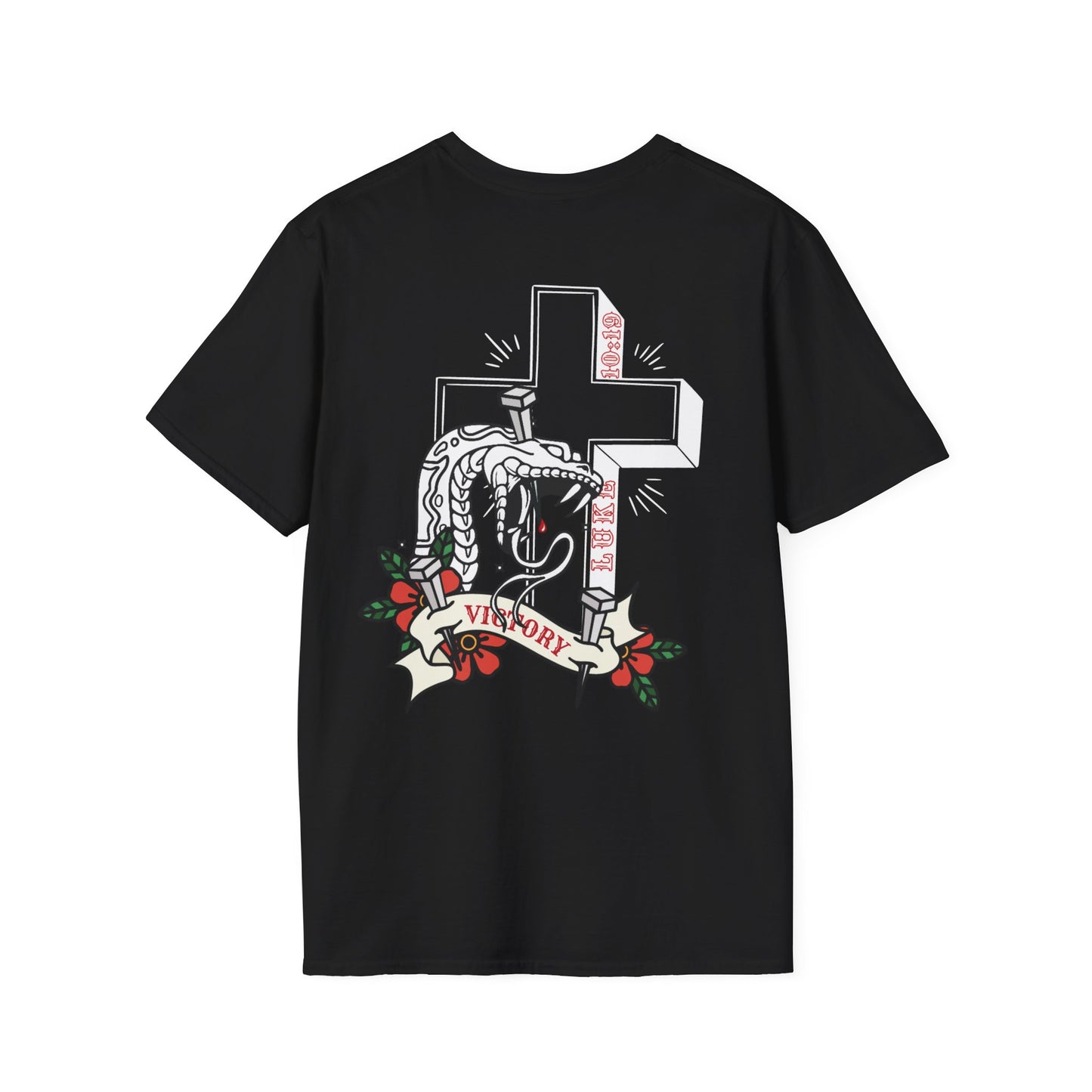 Crushing Serpents - Victory in Jesus Tattoo Style Tee