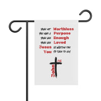 Inspirational Garden Banner - Faith, Christian Decor, Lawn Sign, Outdoor Art, Religious Gift