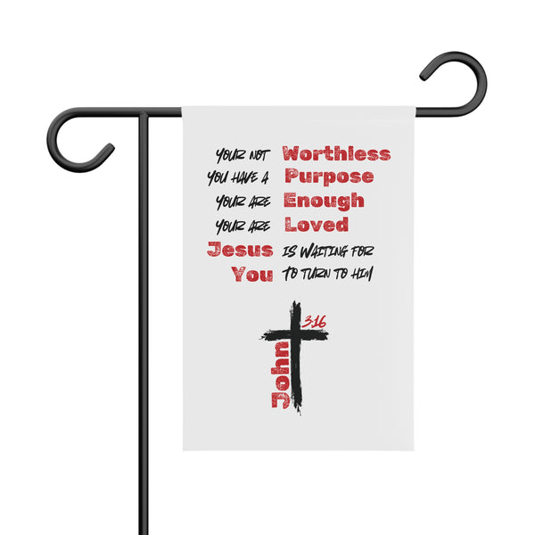 Inspirational Garden Banner - Faith, Christian Decor, Lawn Sign, Outdoor Art, Religious Gift