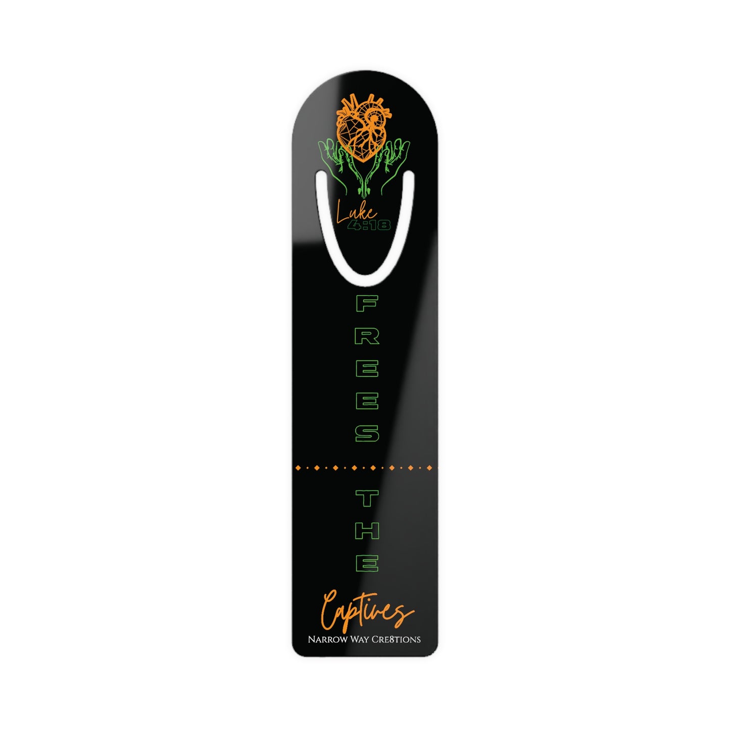 Neon Set the captives free jesus bible bookmark, mended heart in Jesus hands scripture quote Christian page marker