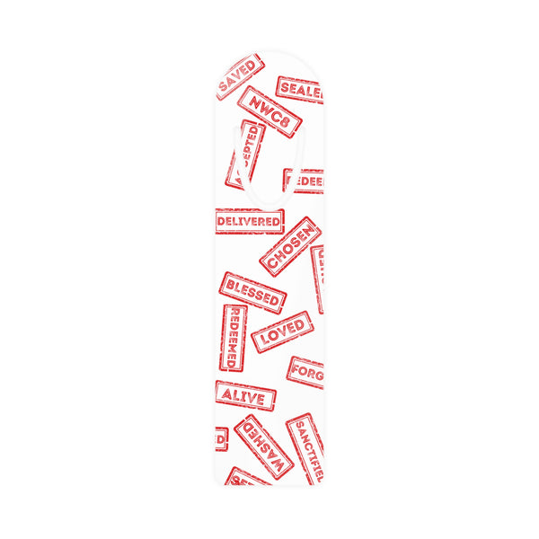 Red stamped Christian bible Bookmark, identity and sealed freedom in Christ Godly Christian bookmark