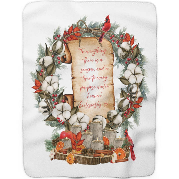 Harvest Winter Scripture Sherpa Blanket