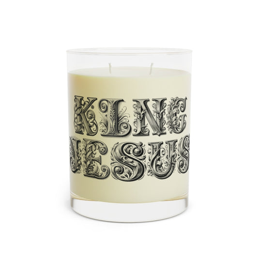 King Jesus Elegant Decorative Script Candle
