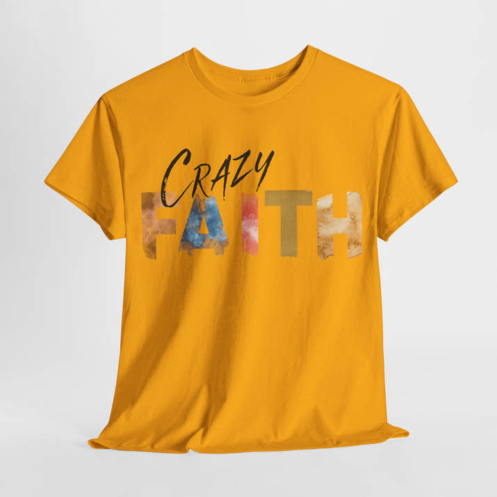 christian crazy faith colorful watercolor paint print Cotton short sleeved Jesus Tee, cool artistic t-shirt, aesthetic watercolor religious